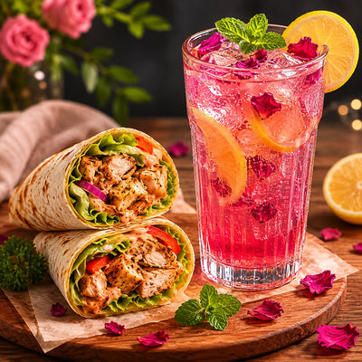 Chicken Wrap+Rose Lemonade
